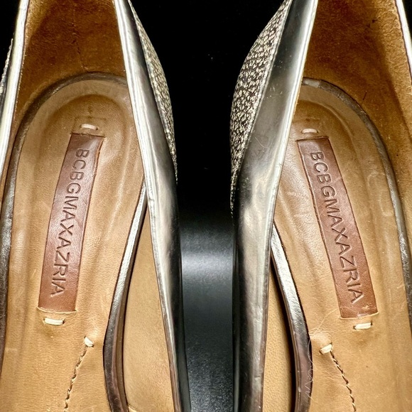 BCBGMaxAzria Metallic Silver Stiletto Platform Heels Size 7.5 - Picture 10 of 13